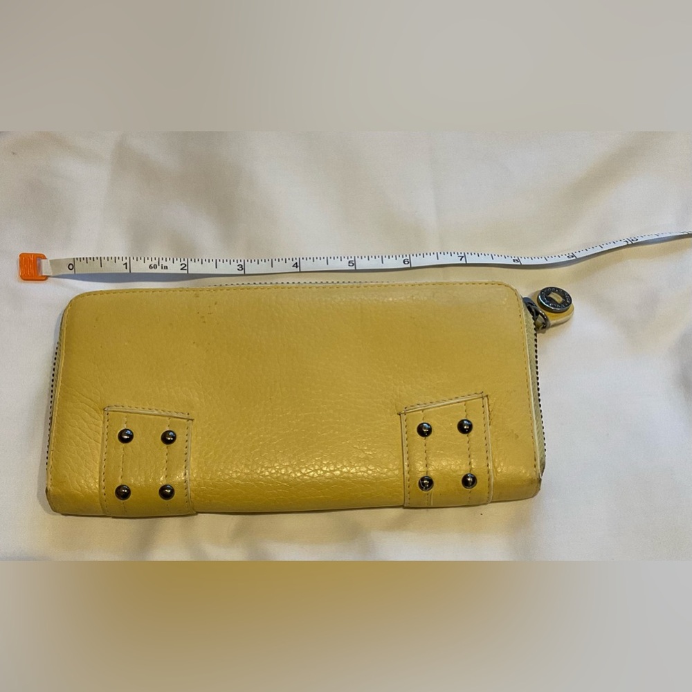 Cole Haan Zip-Around Wallet, light yellow, preowned